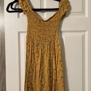 Floral Yellow Smocked Dress